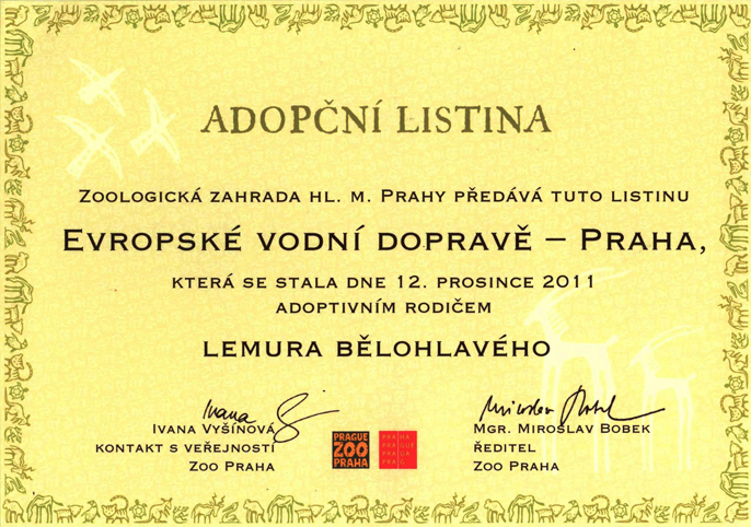 Evropská vodní doprava adoptivním rodičem lemura bělohlavého